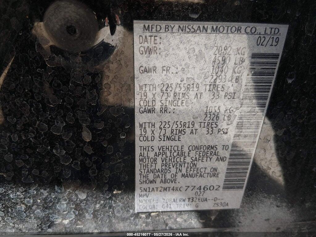 5N1AT2MT4KC774602 2019 NISSAN ROGUE photo no. 9
