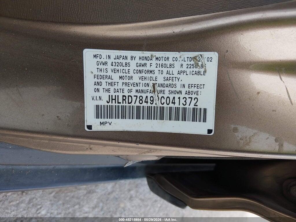 JHLRD78492C041372 2002 HONDA CR-V photo no. 9