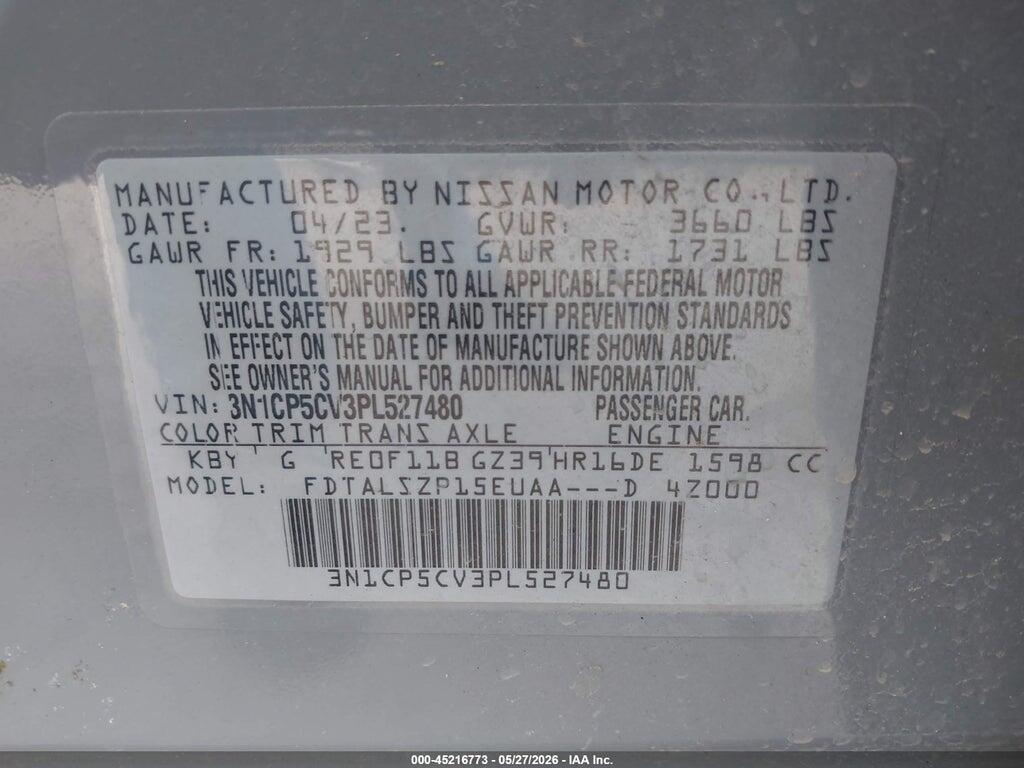 3N1CP5CV3PL527480 2023 NISSAN KICKS photo no. 9