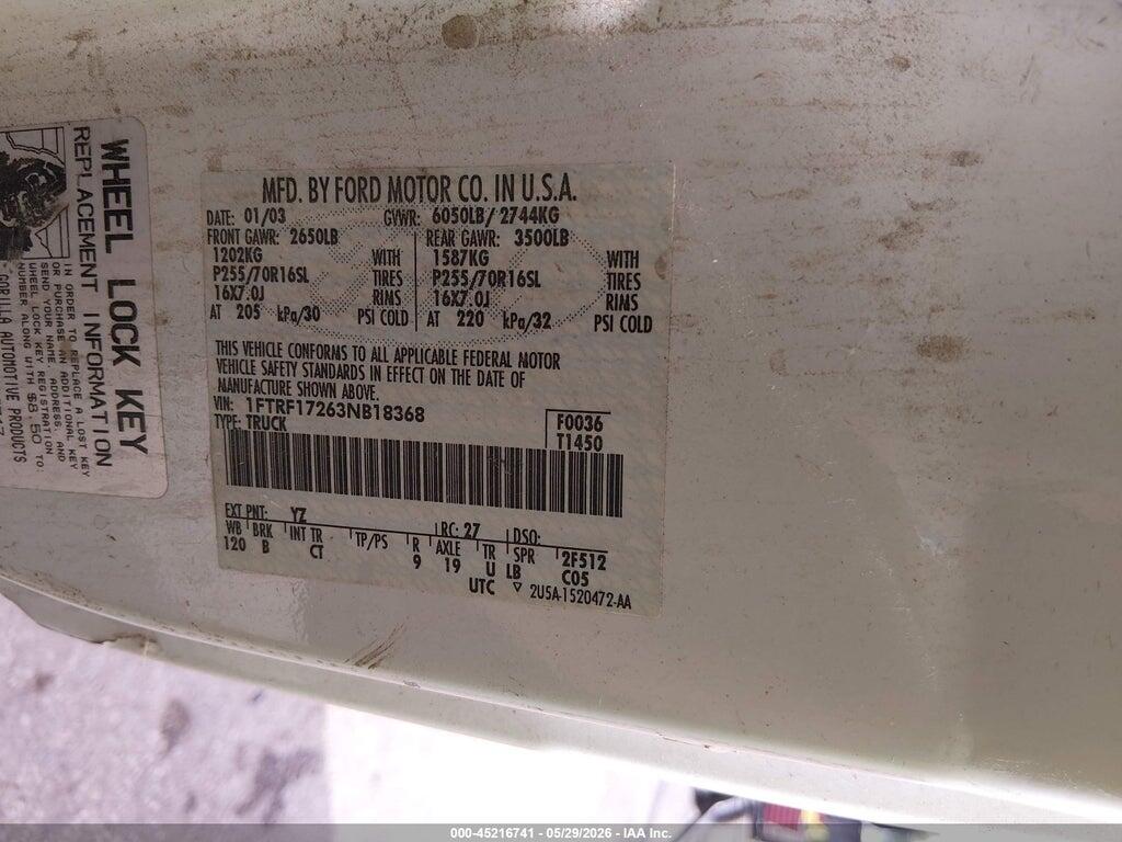 1FTRF17263NB18368 2003 FORD F-150 photo no. 9