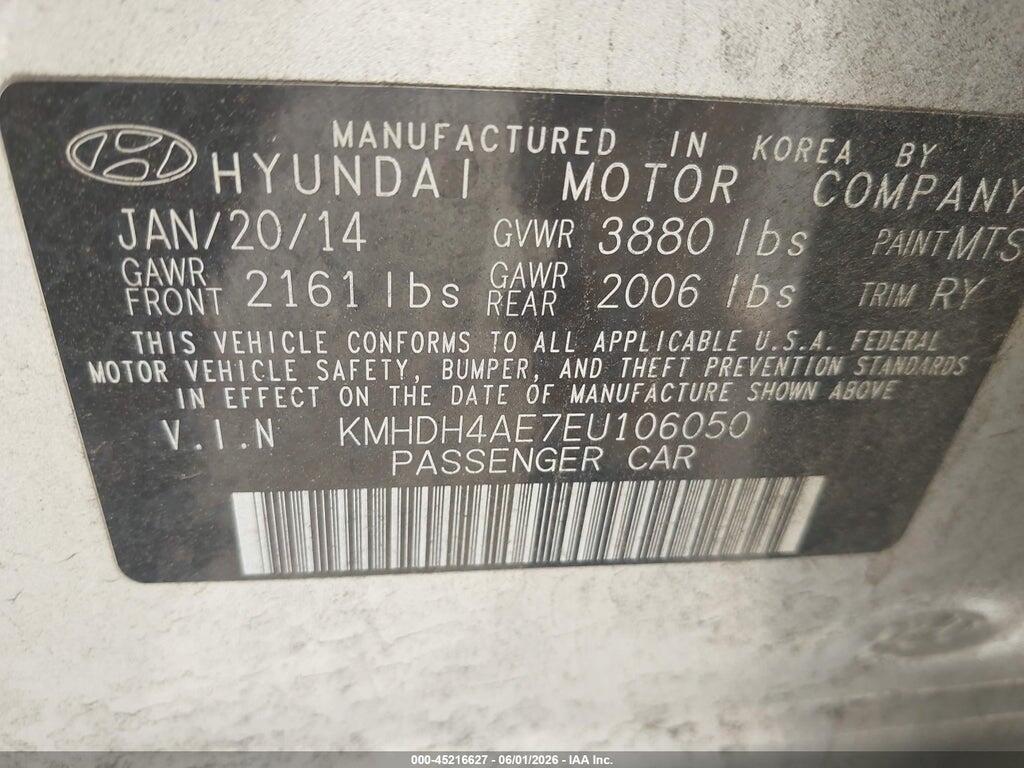 KMHDH4AE7EU106050 2014 HYUNDAI ELANTRA photo no. 9
