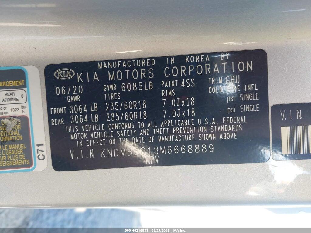 KNDMB5C13M6668889 2021 KIA SEDONA photo no. 9