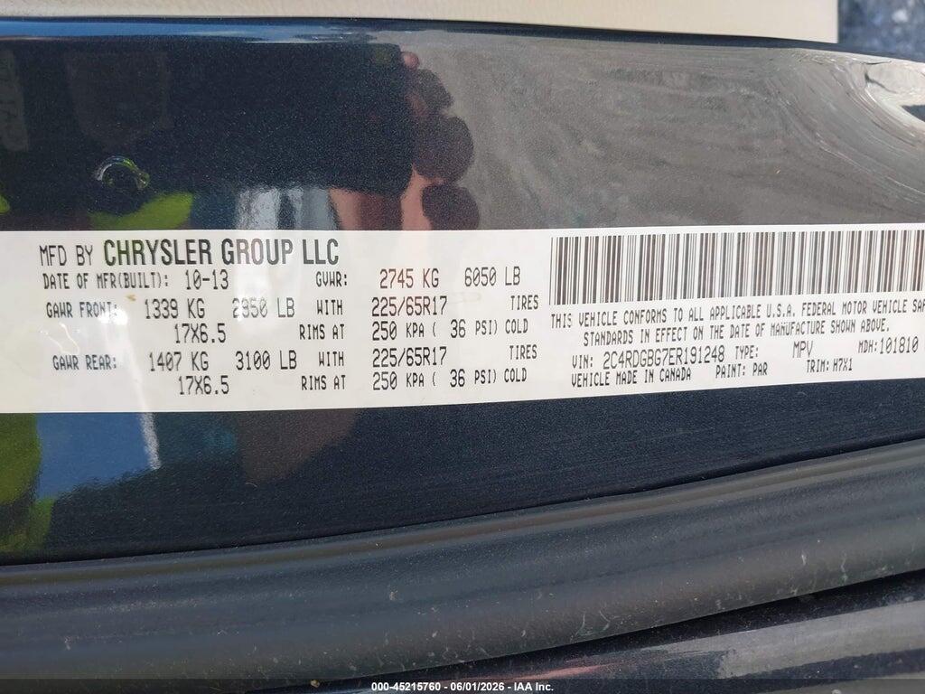 2C4RDGBG7ER191248 2014 DODGE GRAND CARAVAN photo no. 9