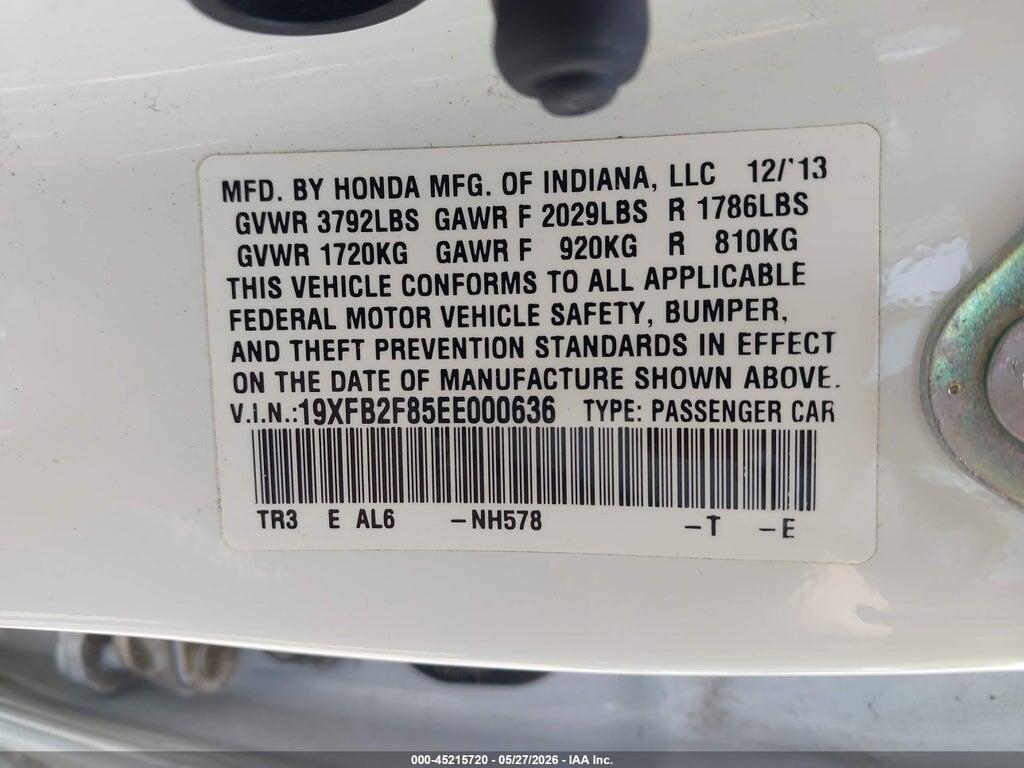 19XFB2F85EE000636 2014 HONDA CIVIC photo no. 9