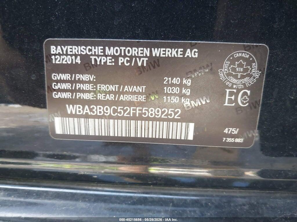 WBA3B9C52FF589252 2015 BMW 335I photo no. 9