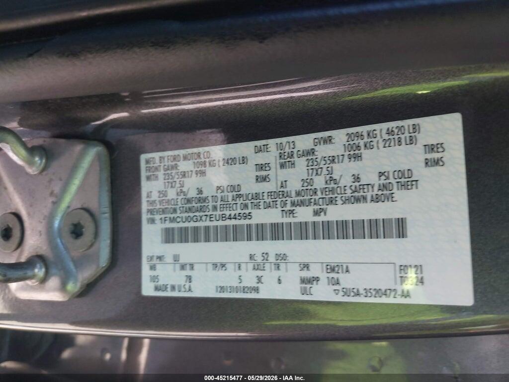 1FMCU0GX7EUB44595 2014 FORD ESCAPE photo no. 9