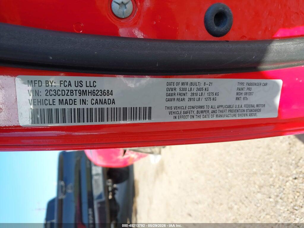2C3CDZBT9MH623684 2021 DODGE CHALLENGER photo no. 9
