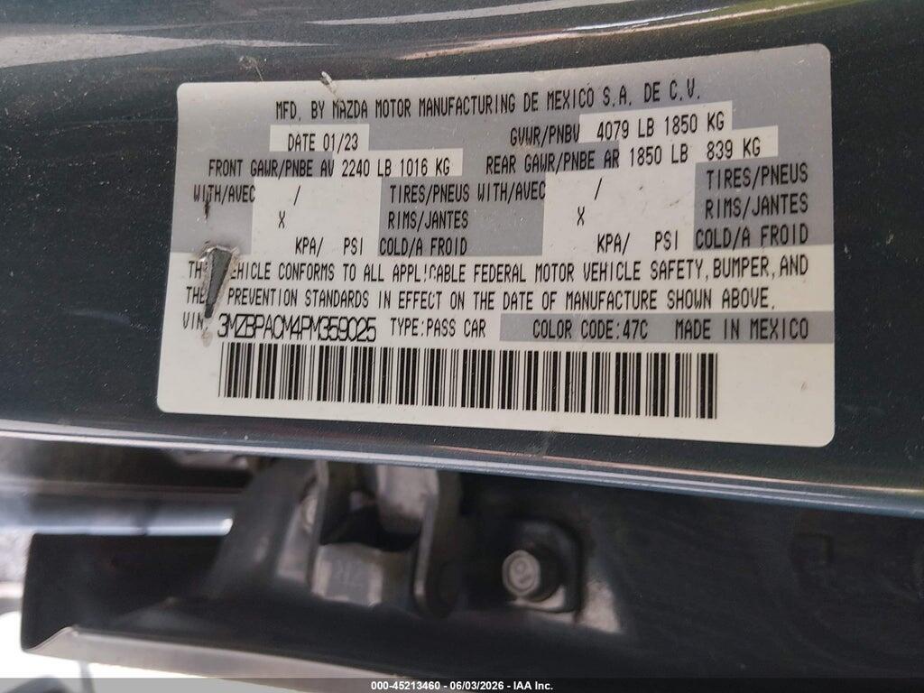 3MZBPACM4PM359025 2023 MAZDA MAZDA3 photo no. 9
