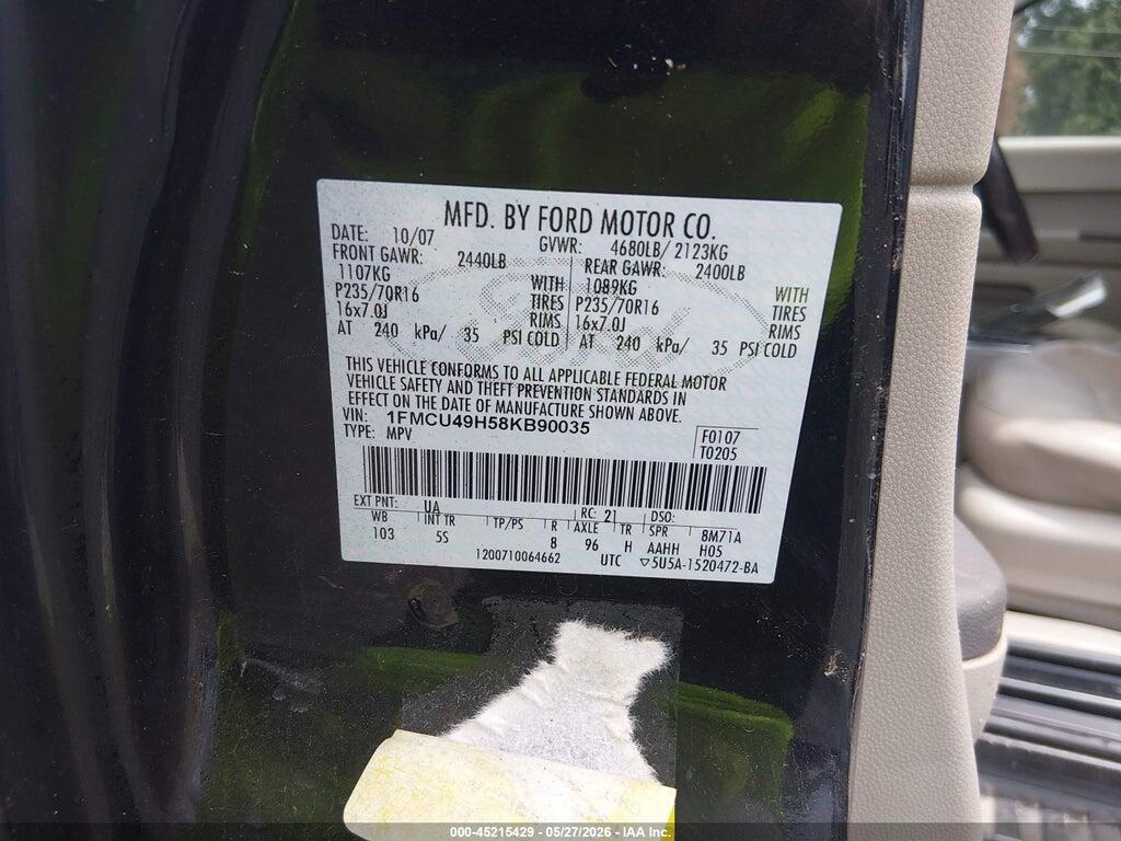 1FMCU49H58KB90035 2008 FORD ESCAPE HYBRID photo no. 9