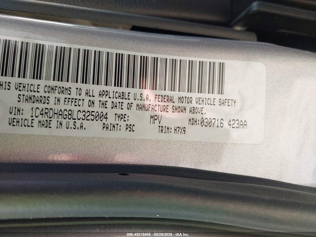 1C4RDHAG8LC325004 2020 DODGE DURANGO photo no. 9