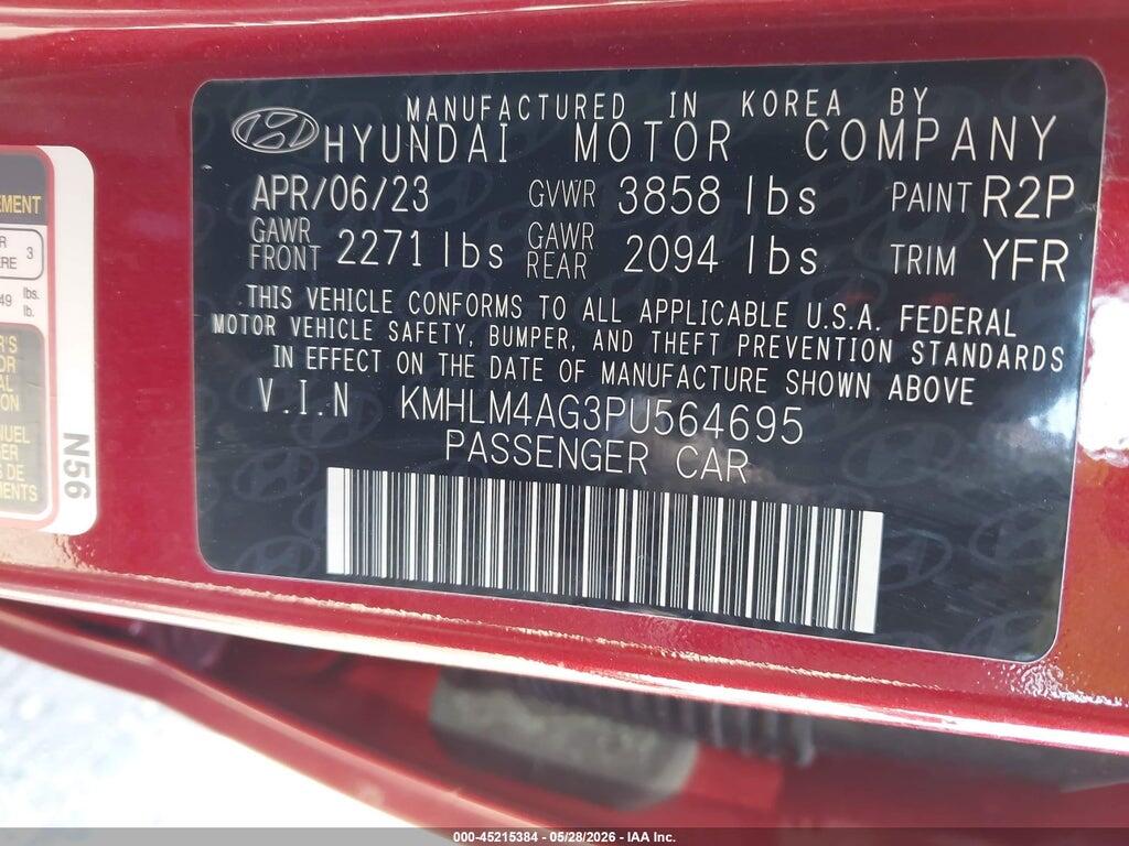 KMHLM4AG3PU564695 2023 HYUNDAI ELANTRA photo no. 9