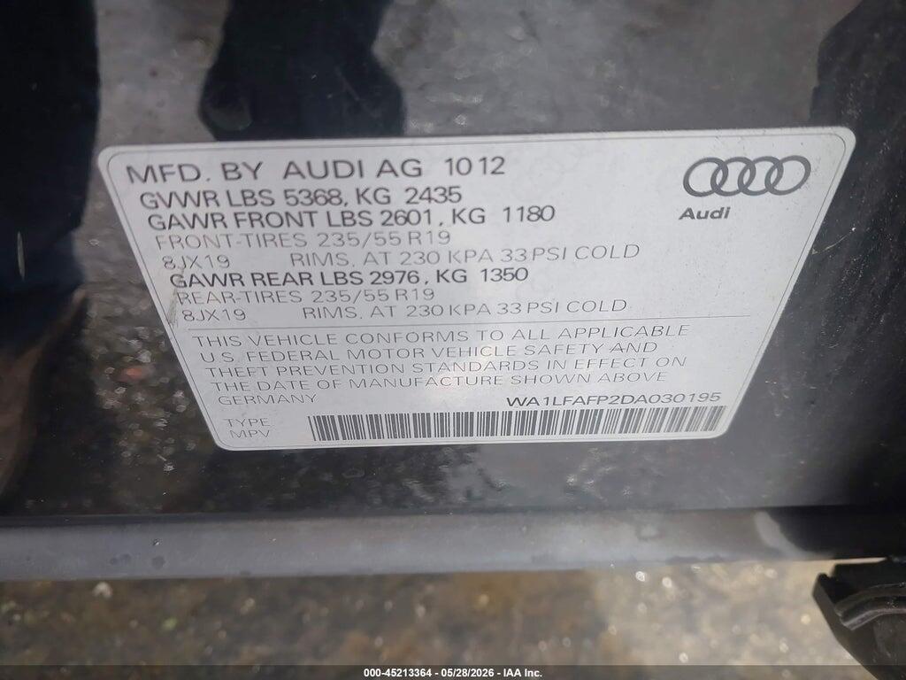 WA1LFAFP2DA030195 2013 AUDI Q5 photo no. 9