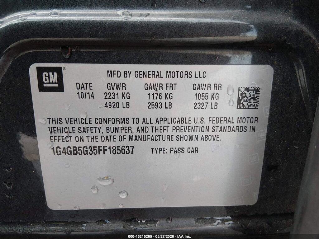 1G4GB5G35FF185637 2015 BUICK LACROSSE photo no. 9