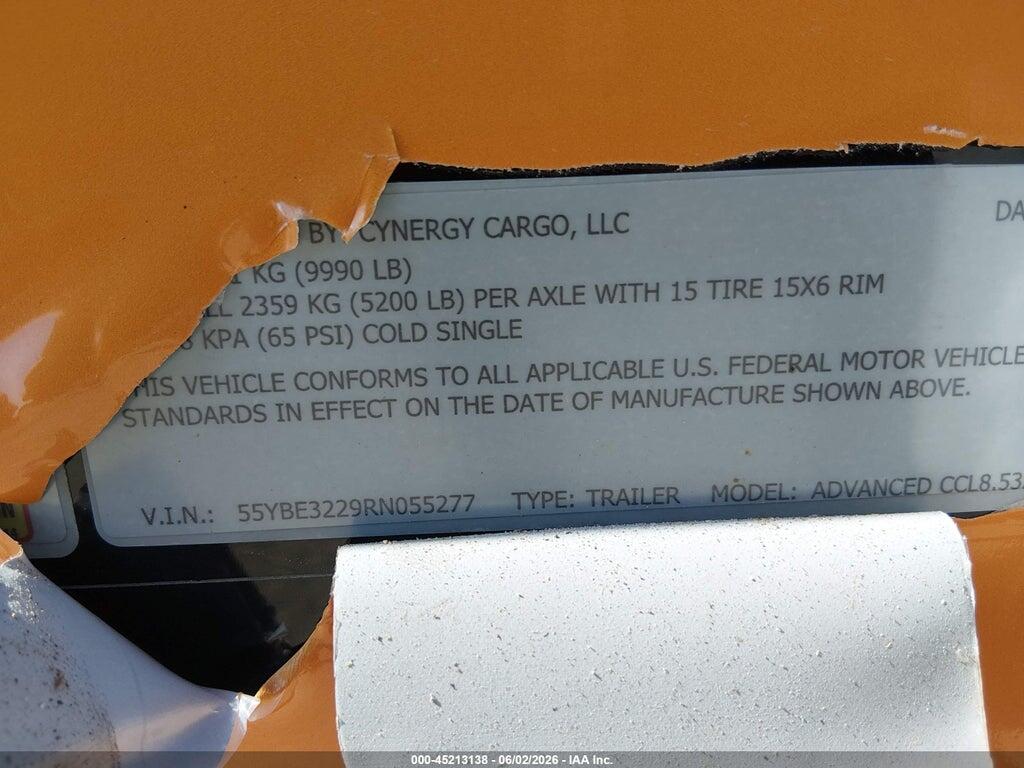55YBE3229RN055277 2024 CYNERGY CARGO LLC UNKNOWN photo no. 9