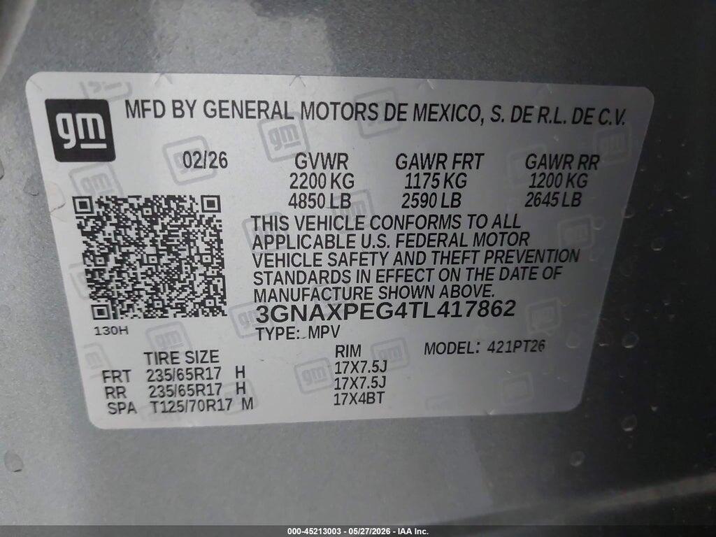 3GNAXPEG4TL417862 2026 CHEVROLET EQUINOX photo no. 9