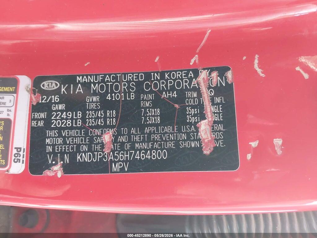 KNDJP3A56H7464800 2017 KIA SOUL photo no. 9