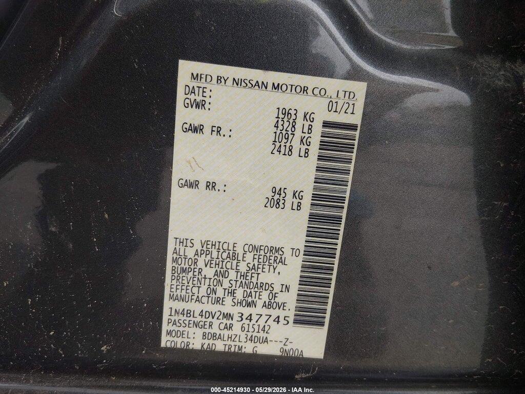 1N4BL4DV2MN347745 2021 NISSAN ALTIMA photo no. 9
