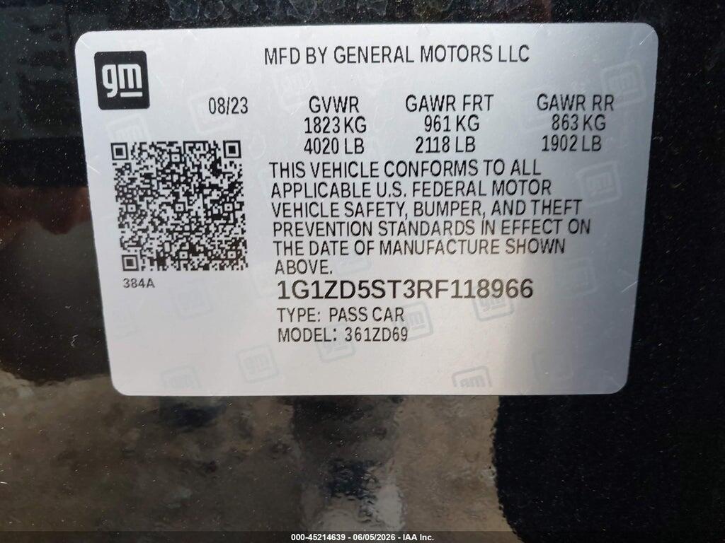 1G1ZD5ST3RF118966 2024 CHEVROLET MALIBU photo no. 9