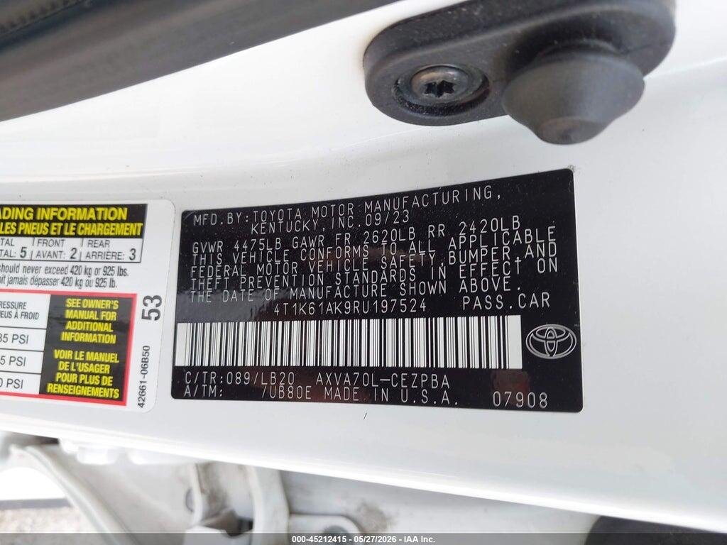 4T1K61AK9RU197524 2024 TOYOTA CAMRY photo no. 9