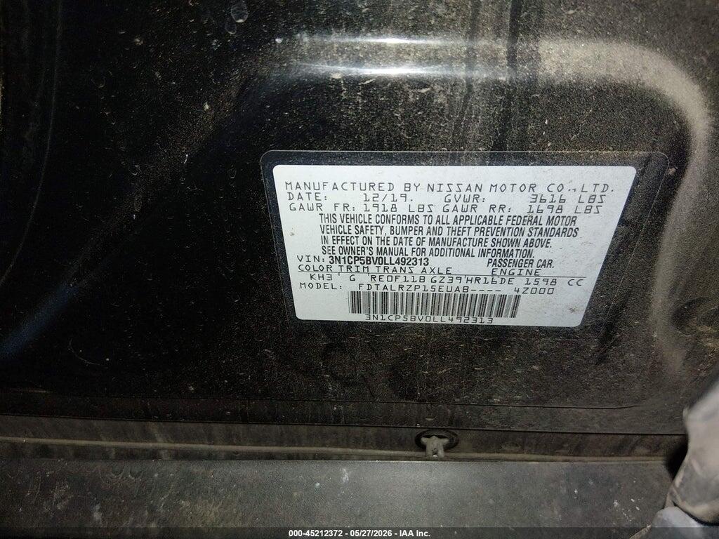 3N1CP5BV0LL492313 2020 NISSAN KICKS photo no. 9