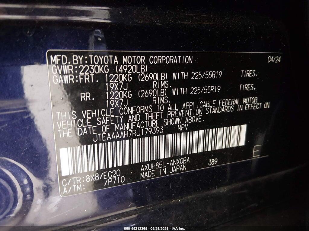 JTEAAAAH7RJ179393 2024 TOYOTA VENZA photo no. 9
