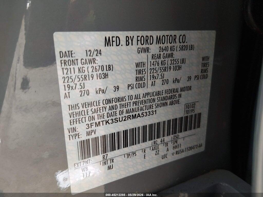 3FMTK3SU2RMA53331 2024 FORD MUSTANG MACH-E photo no. 9