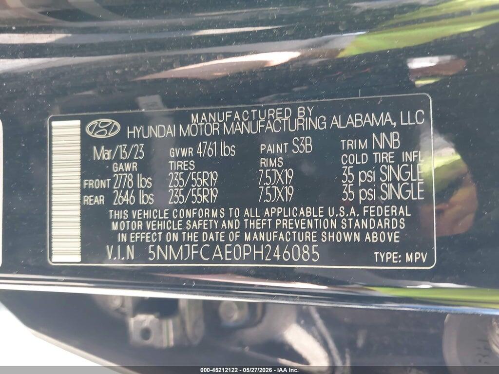 5NMJFCAE0PH246085 2023 HYUNDAI TUCSON photo no. 9