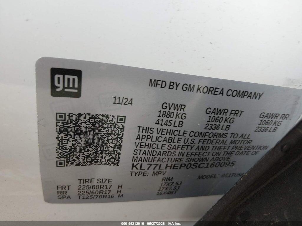 KL77LHEP0SC160095 2025 CHEVROLET TRAX photo no. 9