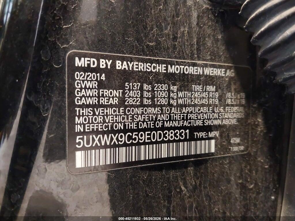 5UXWX9C59E0D38331 2014 BMW X3 photo no. 9