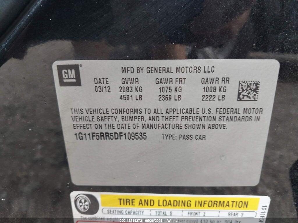 1G11F5RR5DF109535 2013 CHEVROLET MALIBU photo no. 9