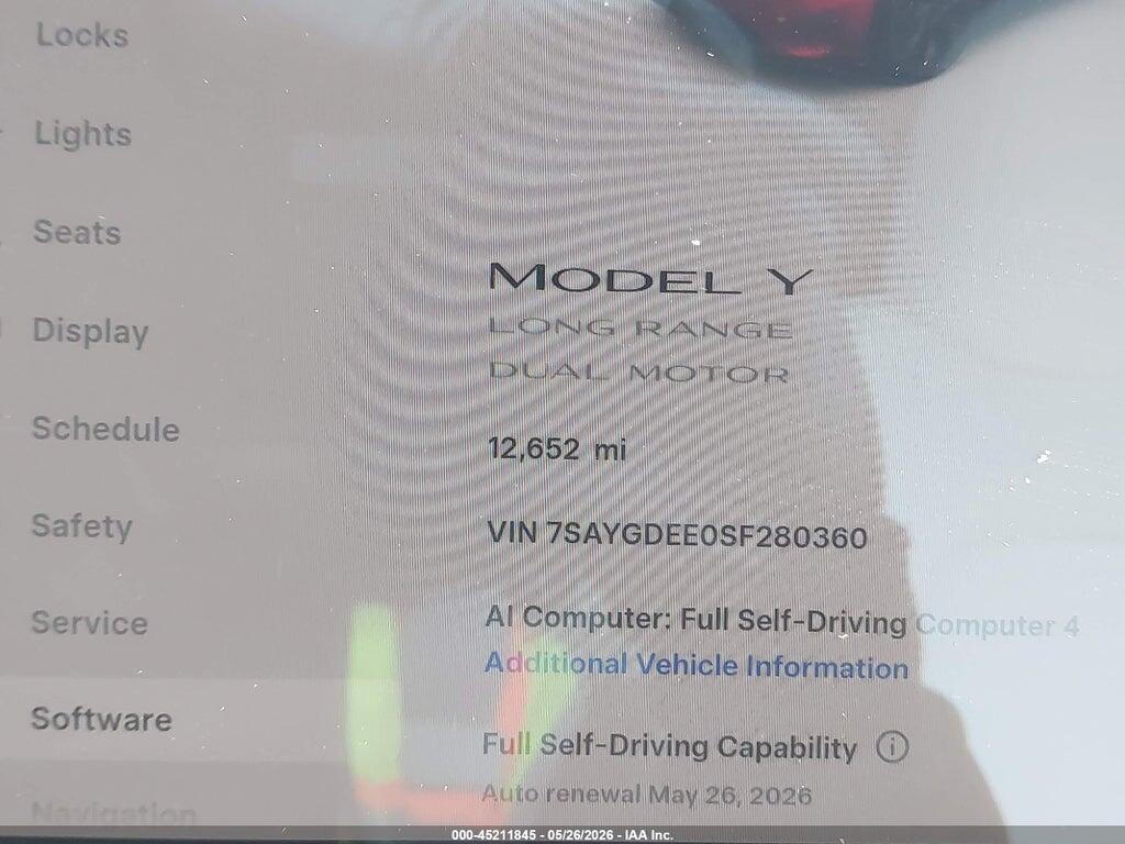7SAYGDEE0SF280360 2025 TESLA MODEL Y photo no. 7