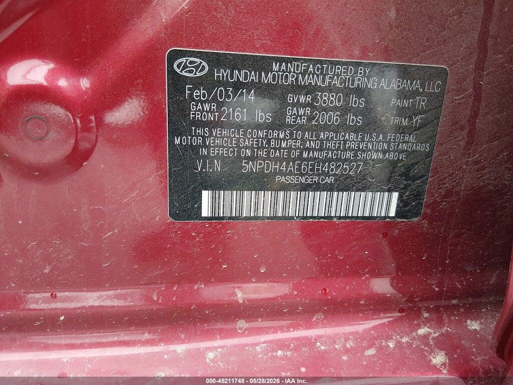 5NPDH4AE6EH482527 2014 HYUNDAI ELANTRA photo no. 9