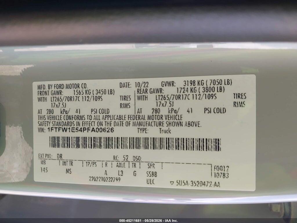 1FTFW1E54PFA00626 2023 FORD F-150 photo no. 9