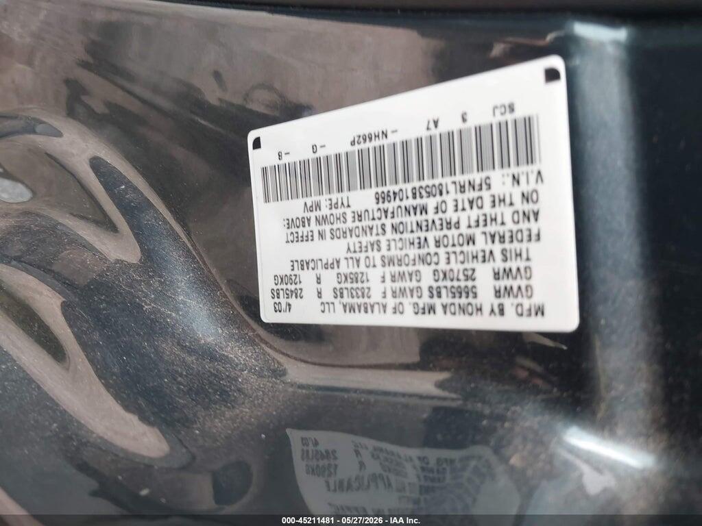 5FNRL18053B104966 2003 HONDA ODYSSEY photo no. 9