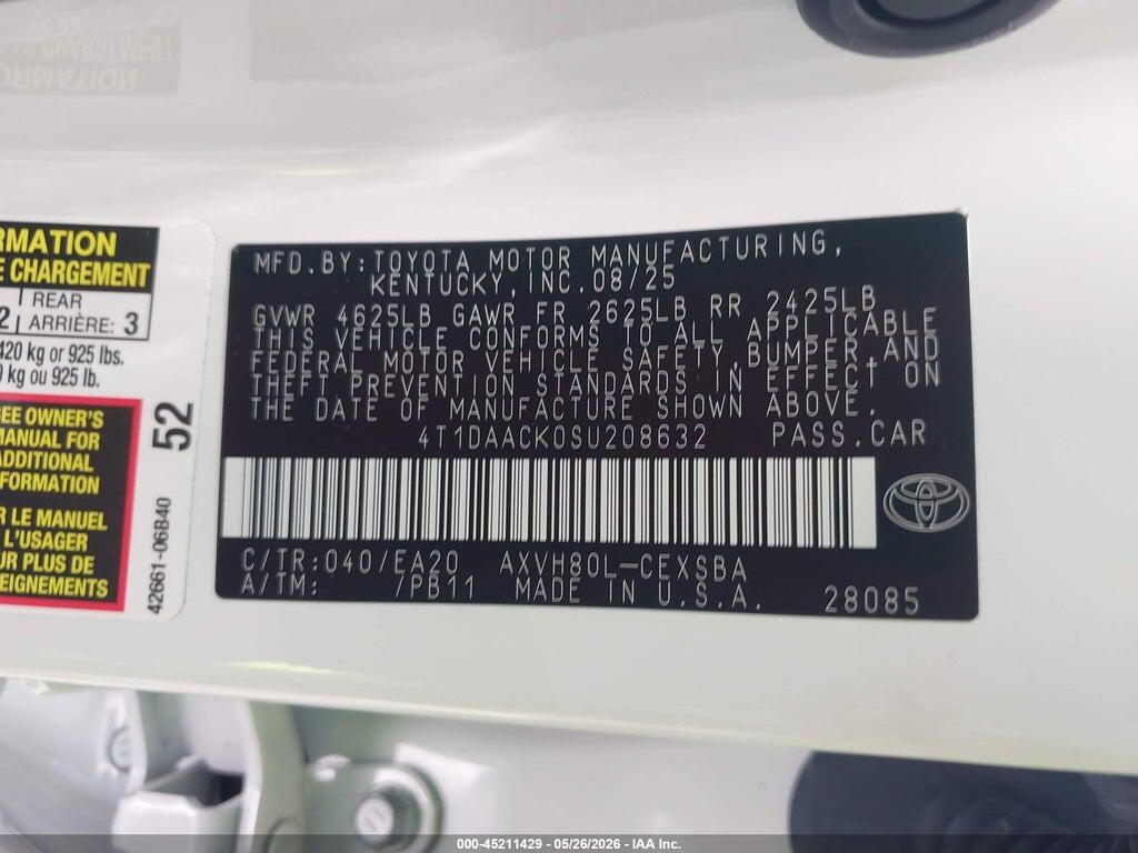 4T1DAACK0SU208632 2025 TOYOTA CAMRY photo no. 9