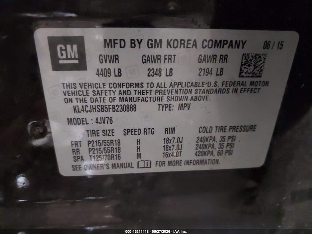 KL4CJHSB5FB230888 2015 BUICK ENCORE photo no. 9