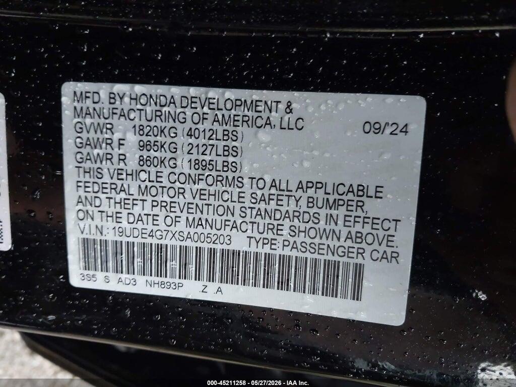 19UDE4G7XSA005203 2025 ACURA INTEGRA photo no. 9