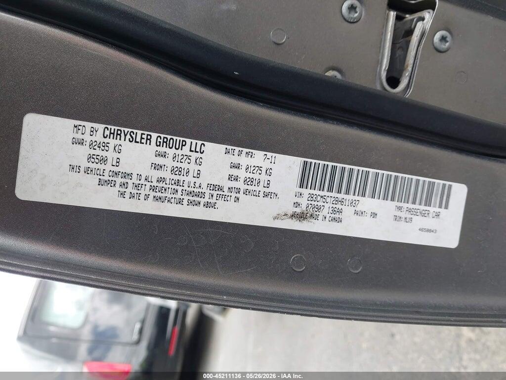 2B3CM5CT2BH611037 2011 DODGE CHARGER photo no. 9