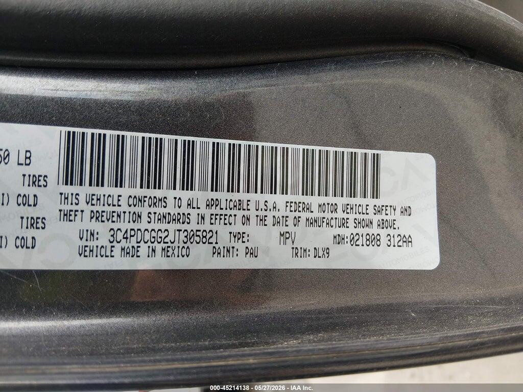 3C4PDCGG2JT305821 2018 DODGE JOURNEY photo no. 9