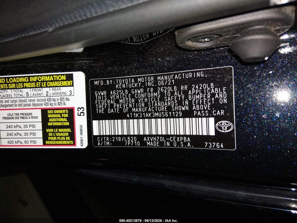 4T1K31AK3MU561129 2021 TOYOTA CAMRY photo no. 9