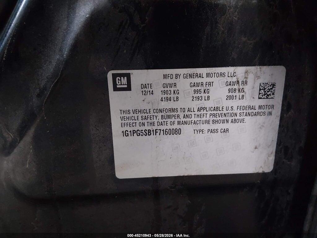 1G1PG5SB1F7160080 2015 CHEVROLET CRUZE photo no. 9