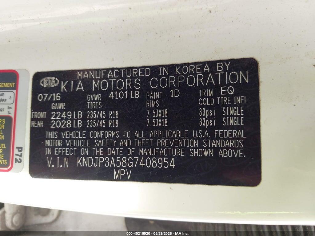 KNDJP3A58G7408954 2016 KIA SOUL photo no. 9