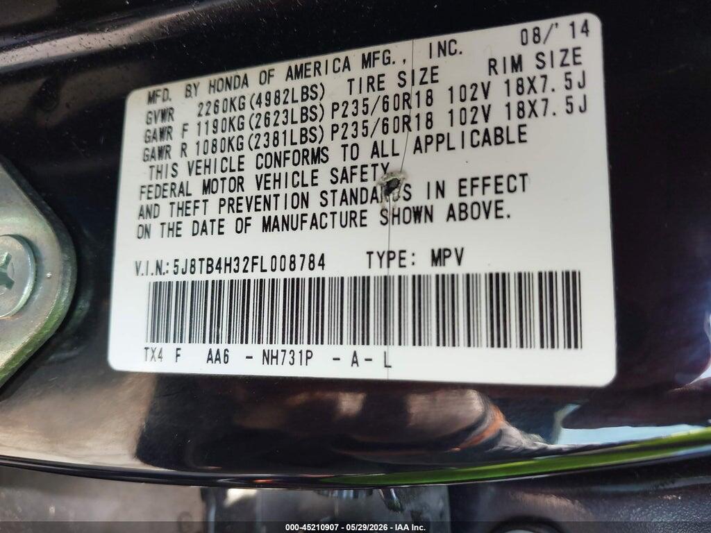 5J8TB4H32FL008784 2015 ACURA RDX photo no. 9