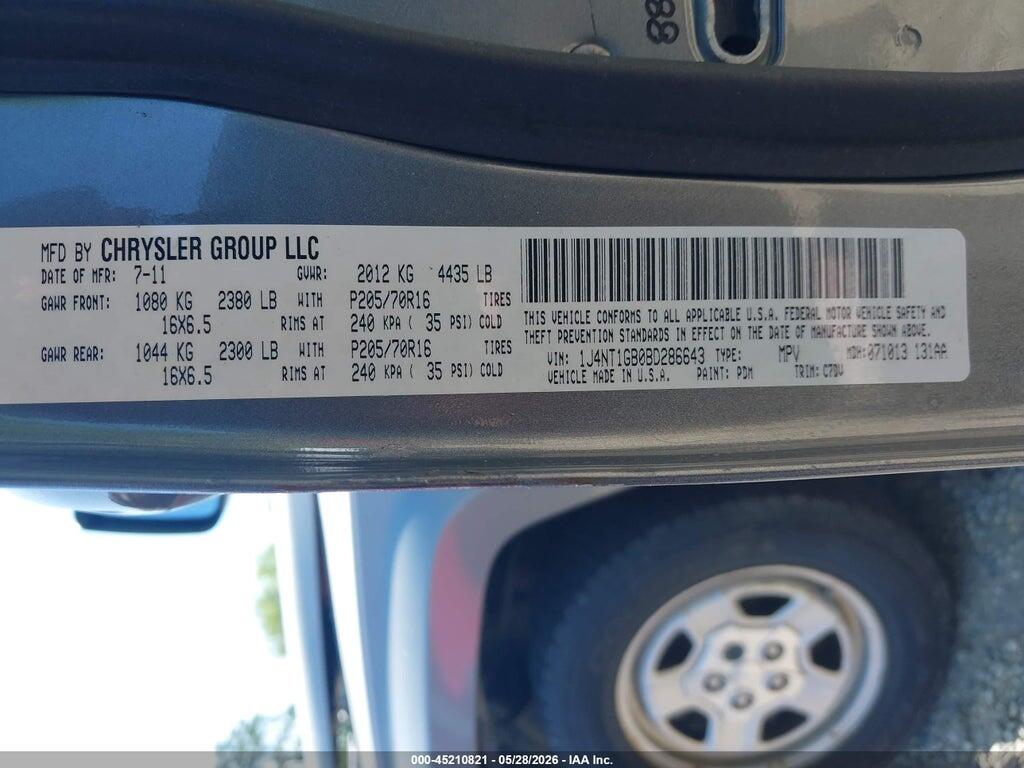1J4NT1GB0BD286643 2011 JEEP PATRIOT photo no. 9