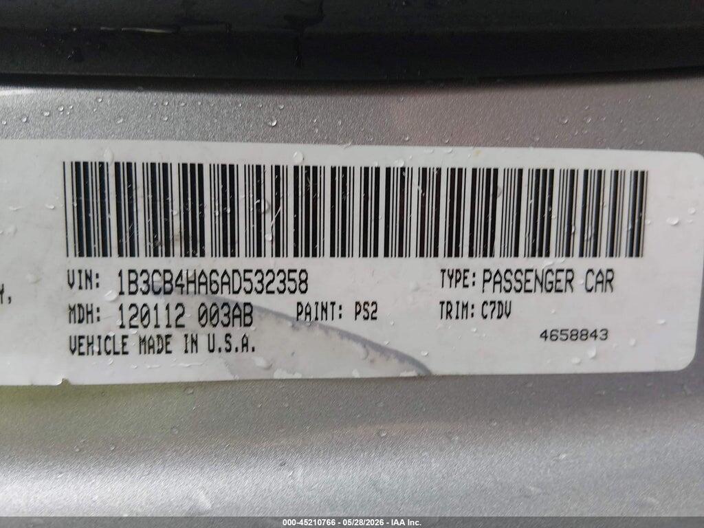 1B3CB4HA6AD532358 2010 DODGE CALIBER photo no. 9