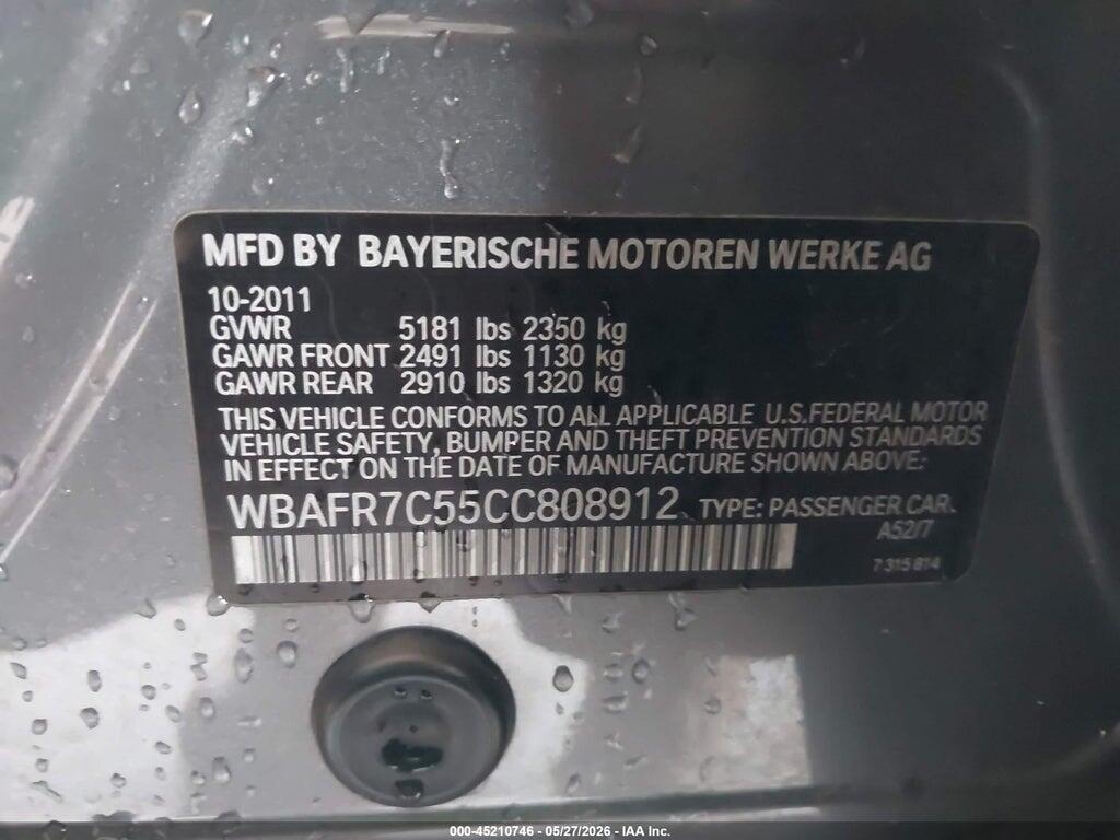 WBAFR7C55CC808912 2012 BMW 535I photo no. 9