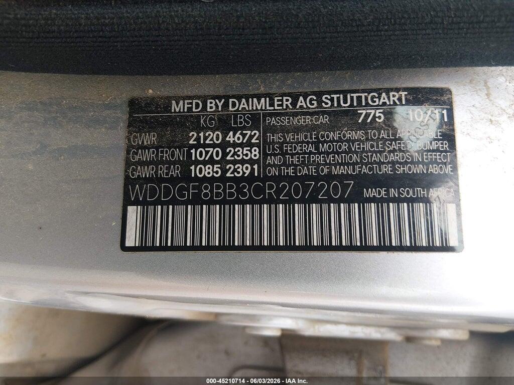 WDDGF8BB3CR207207 2012 MERCEDES-BENZ C 300 photo no. 9
