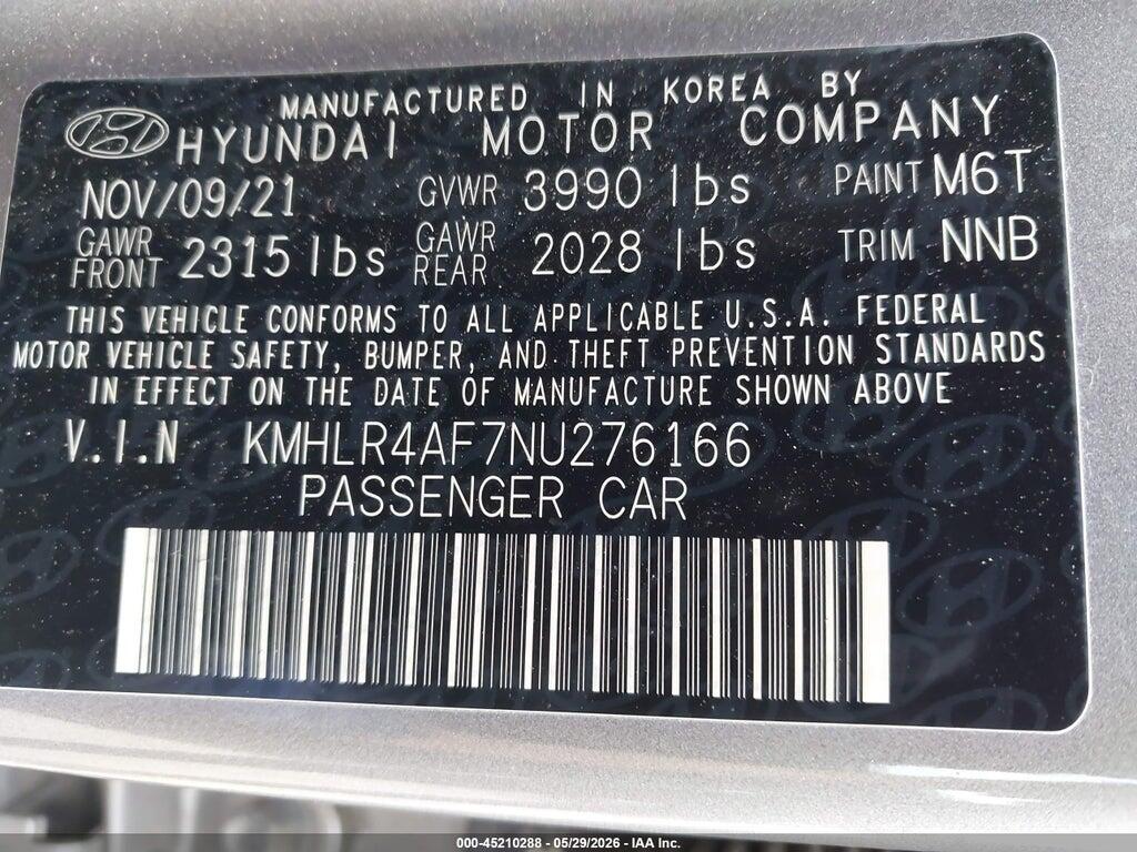 KMHLR4AF7NU276166 2022 HYUNDAI ELANTRA photo no. 9
