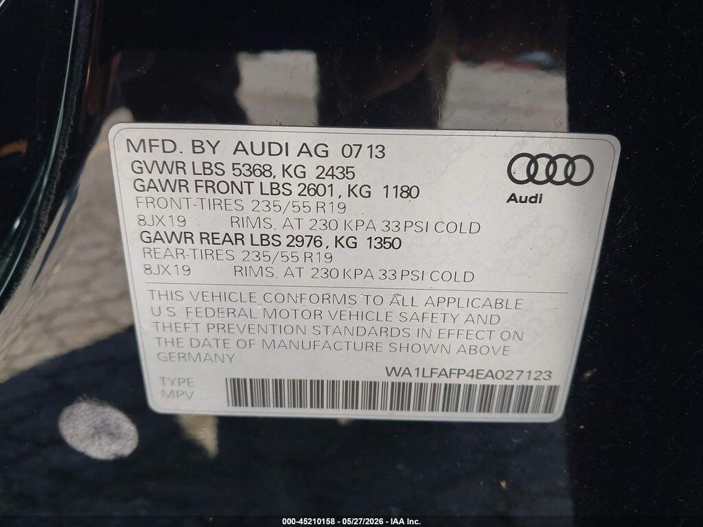 WA1LFAFP4EA027123 2014 AUDI Q5 photo no. 9