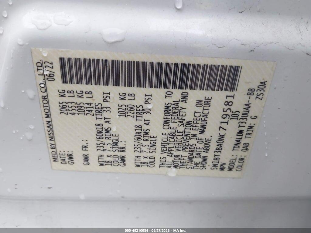 5N1BT3BA0NC719581 2022 NISSAN ROGUE photo no. 9
